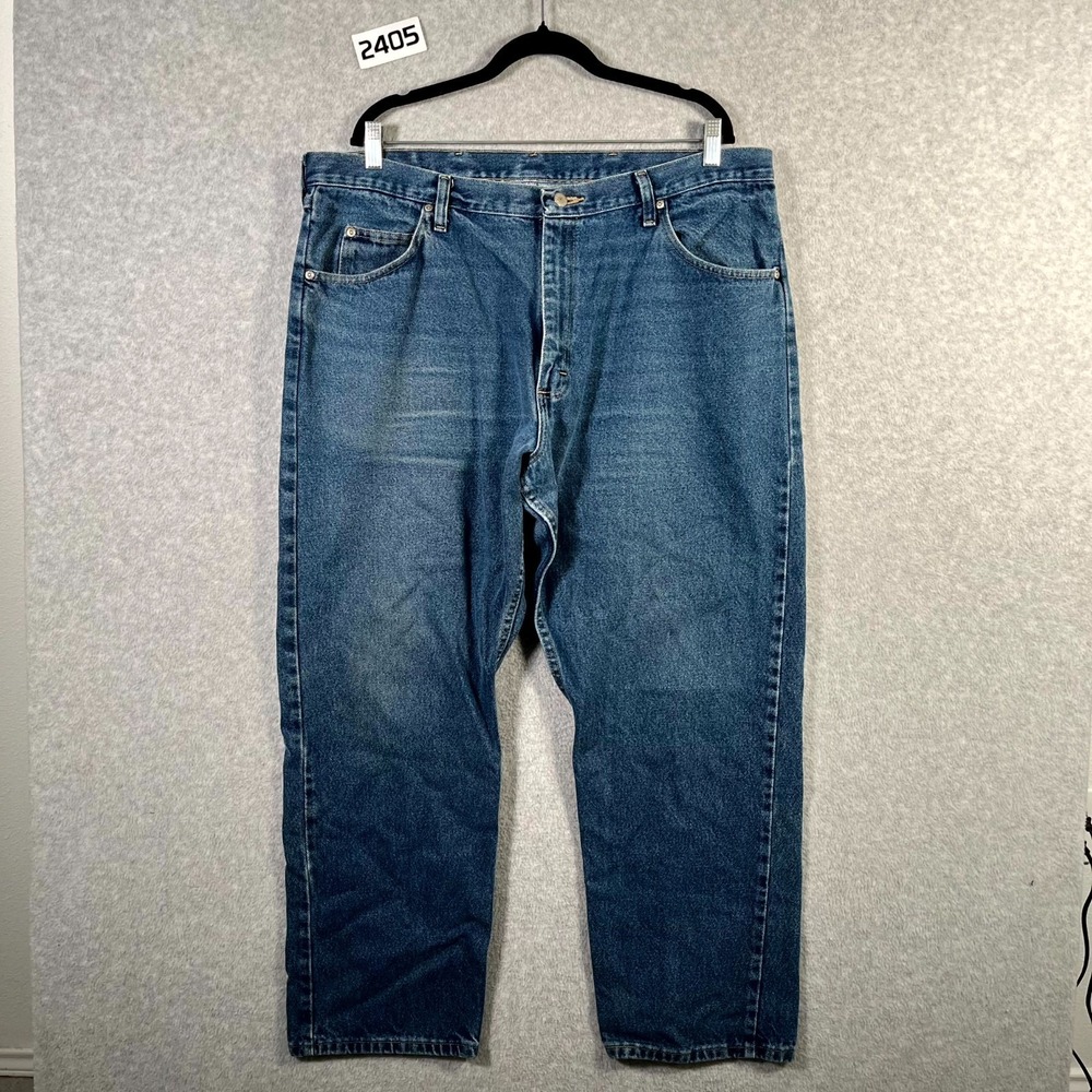 Wrangler Premium Jeans Mens 40x30 Blue Denim Cotton Relaxed Fit‎ Straight Leg